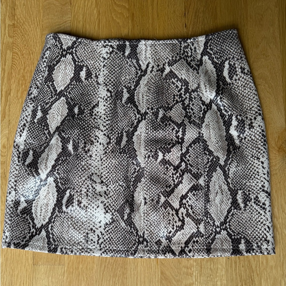 Snake Print Mini Skirt